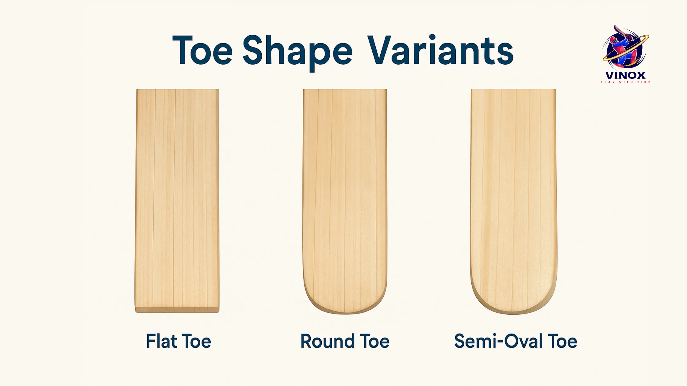 Cricket bat toe shape